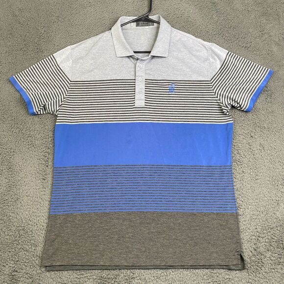 G Fore Shirt Mens Large Gray Blue Performance Polo Logo Preppy - Picture 1 of 11